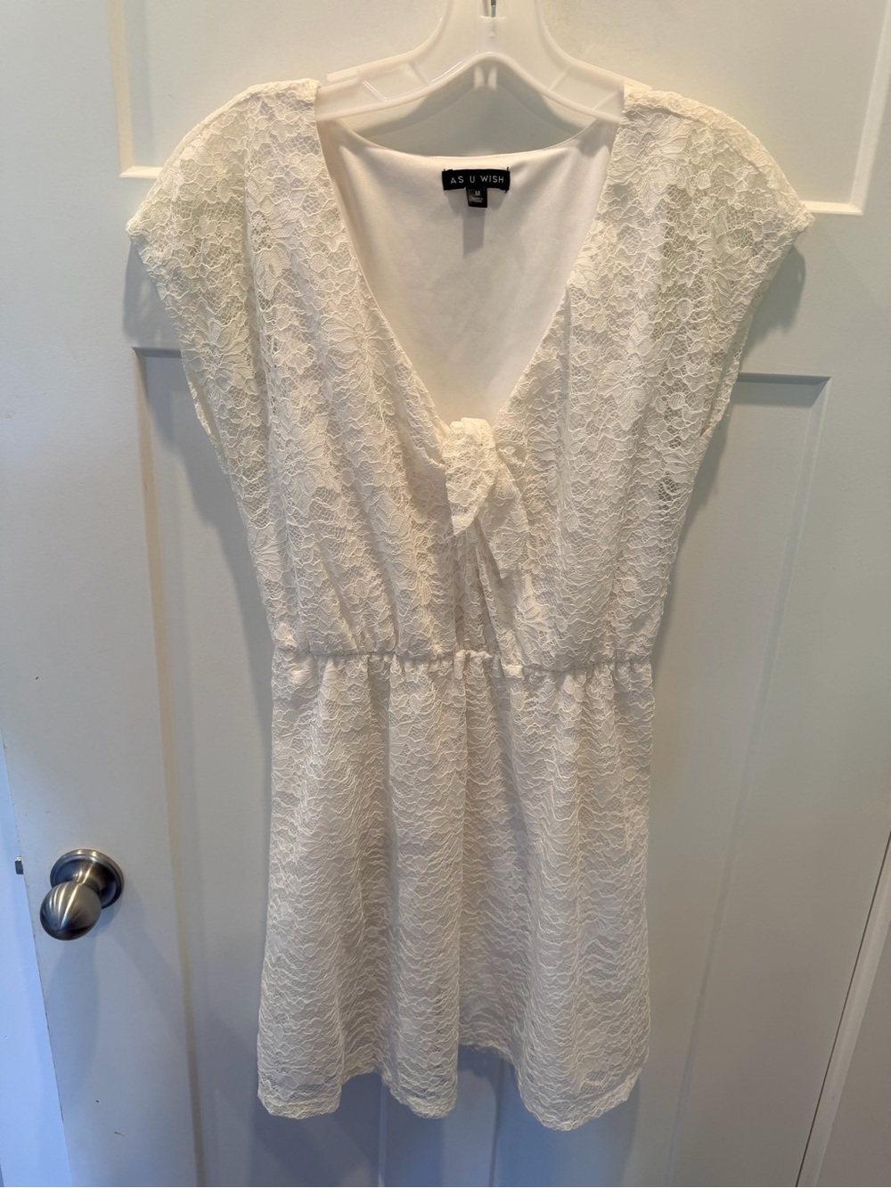 As U Wish White Lace Dress Medium Bridal Shower Graduation Wedding Guest